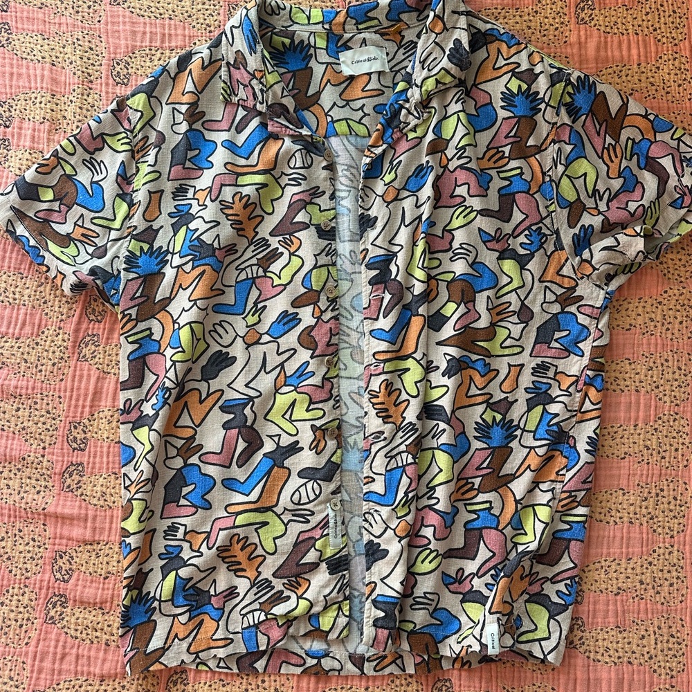Colorful Patterned Casual Button Down Shirt